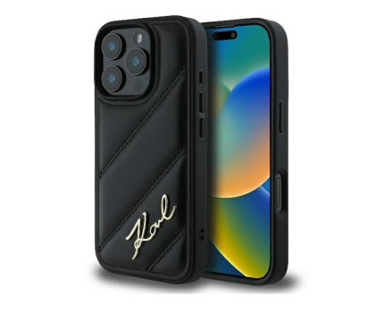Etui / obudowa na smartfona Karl Lagerfeld Quilted Signature do iPhone 16 Pro Max czarny